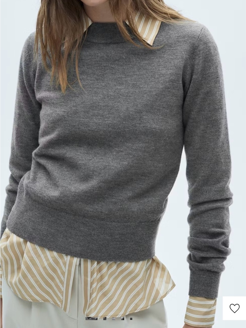 Heather Grey
Mango STRAIGHT ROUND-NECK SWEATER - large